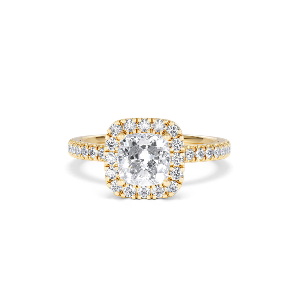 Beatrice Lab Diamond Halo Engagement Ring in 18K Gold 1.65ct F/VS1