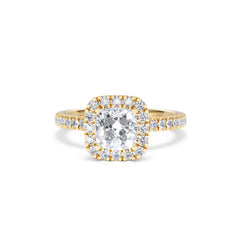 Beatrice Lab Diamond Halo Engagement Ring in 18K Gold 1.65ct F/VS1