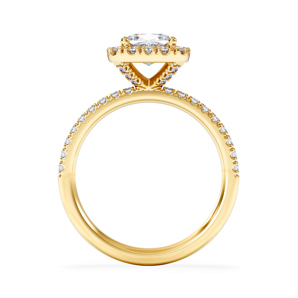 Beatrice Lab Diamond Halo Engagement Ring in 18K Gold 1.65ct F/VS1