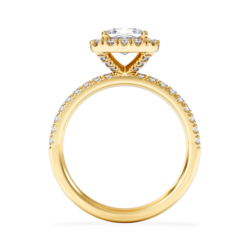 Beatrice Lab Diamond Halo Engagement Ring in 18K Gold 1.65ct F/VS1