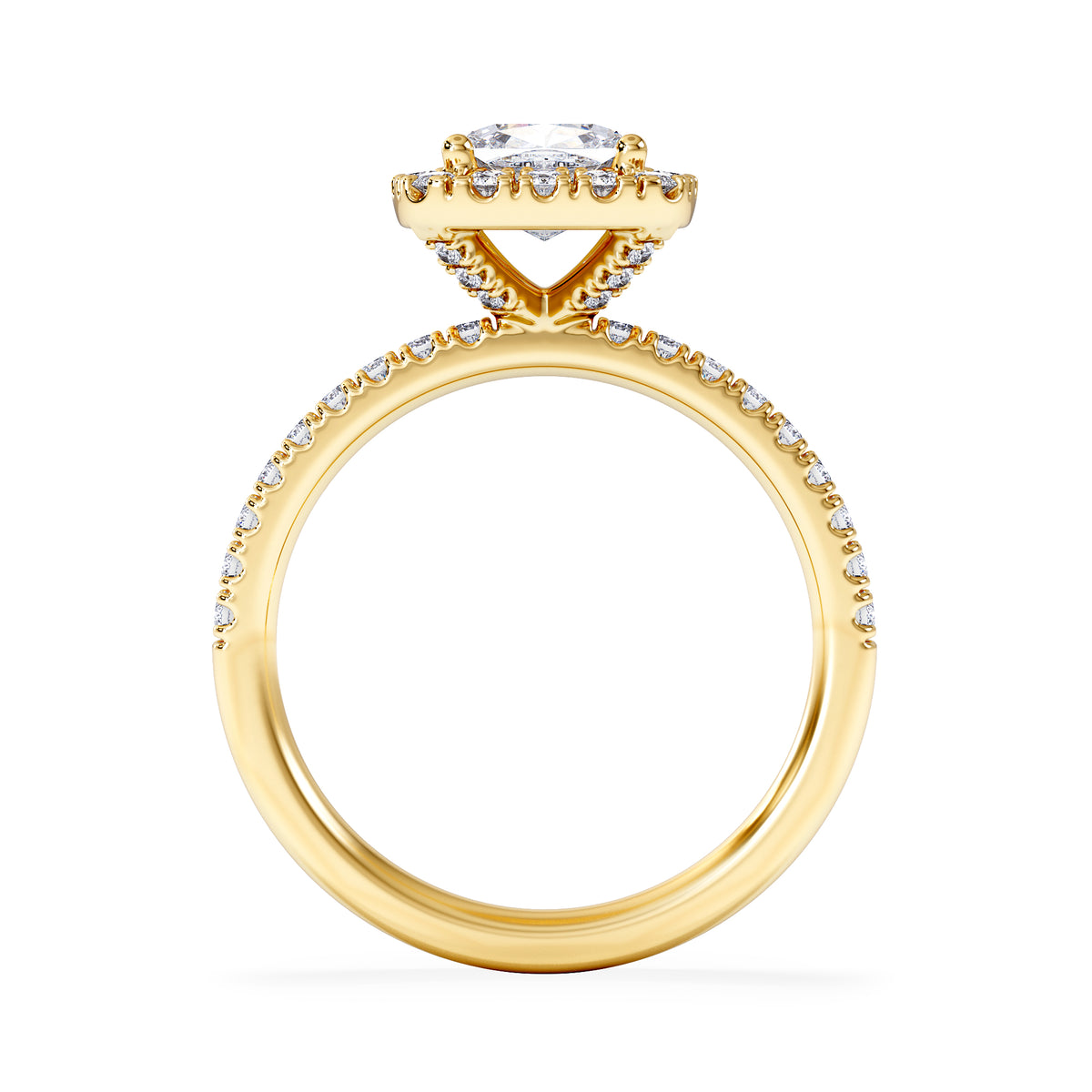 Beatrice Lab Diamond Halo Engagement Ring in 18K Gold 1.65ct F/VS1