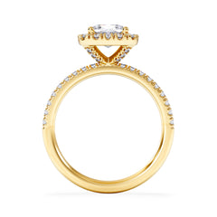 Beatrice GIA Diamond Halo Engagement Ring in 18K Gold 1.65ct G/SI2