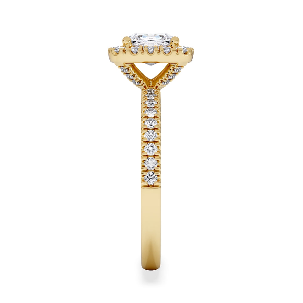 Beatrice Lab Diamond Halo Engagement Ring in 18K Gold 1.65ct F/VS1