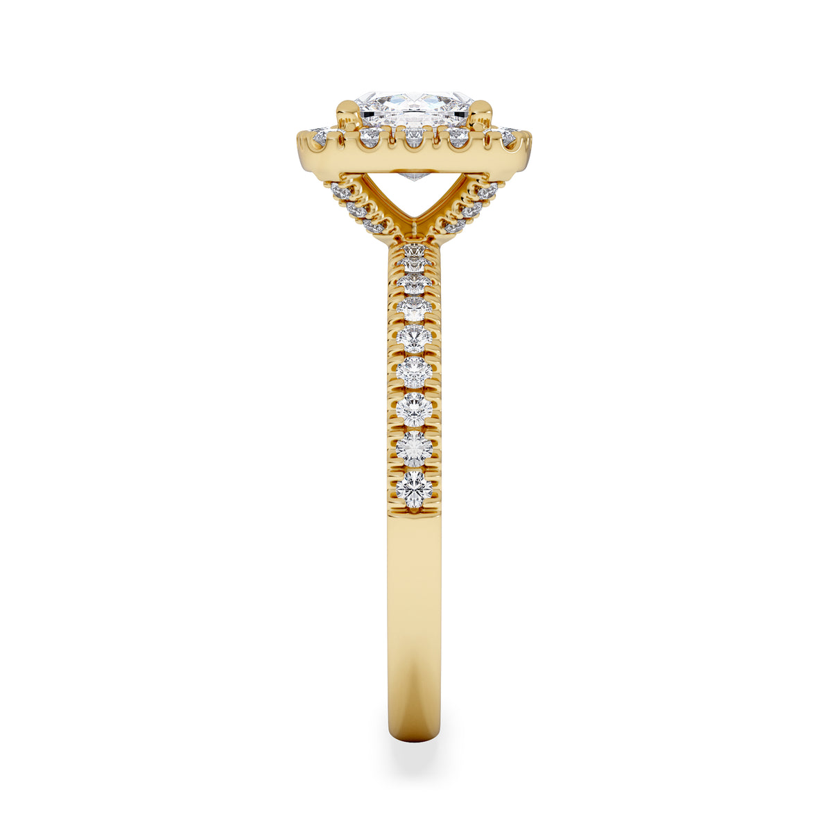 Beatrice Lab Diamond Halo Engagement Ring in 18K Gold 1.65ct F/VS1