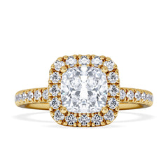 Beatrice Lab Diamond Halo Engagement Ring in 18K Gold 1.65ct F/VS1
