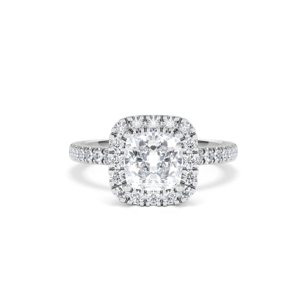 2.05ct Beatrice Lab Diamond Halo Engagement Ring in Platinum F/VS1