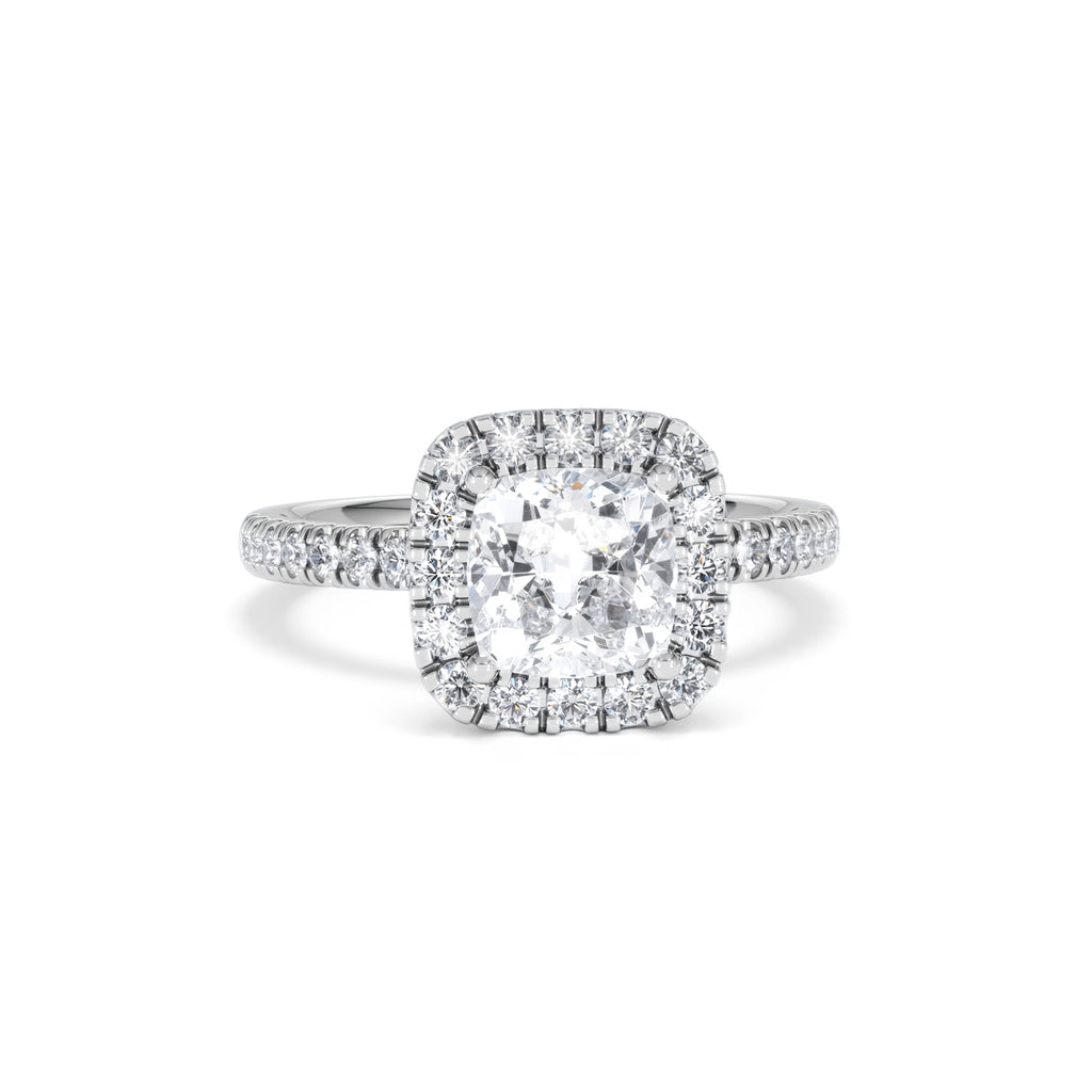 2.05ct Beatrice Lab Diamond Halo Engagement Ring in Platinum F/VS1