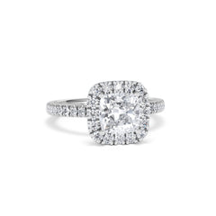 2.05ct Beatrice Lab Diamond Halo Engagement Ring in Platinum F/VS1