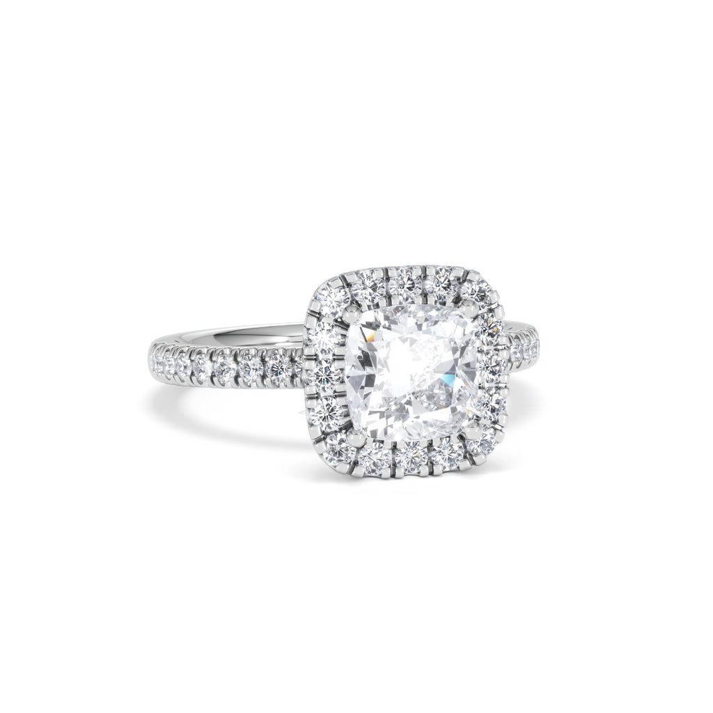 2.05ct Beatrice Lab Diamond Halo Engagement Ring in Platinum F/VS1