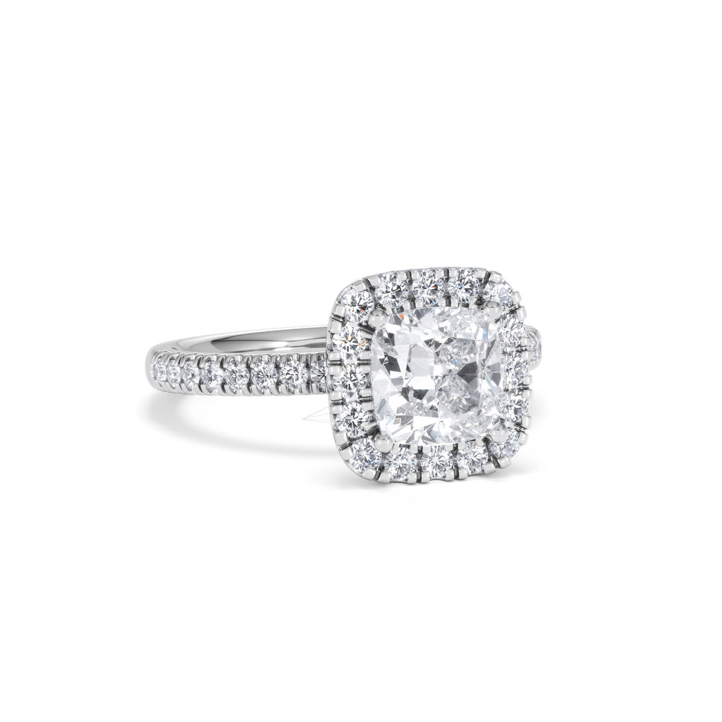 2.05ct Beatrice Lab Diamond Halo Engagement Ring in Platinum F/VS1