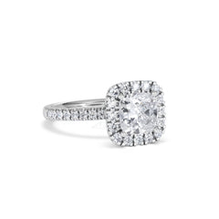 2.05ct Beatrice Lab Diamond Halo Engagement Ring in Platinum F/VS1
