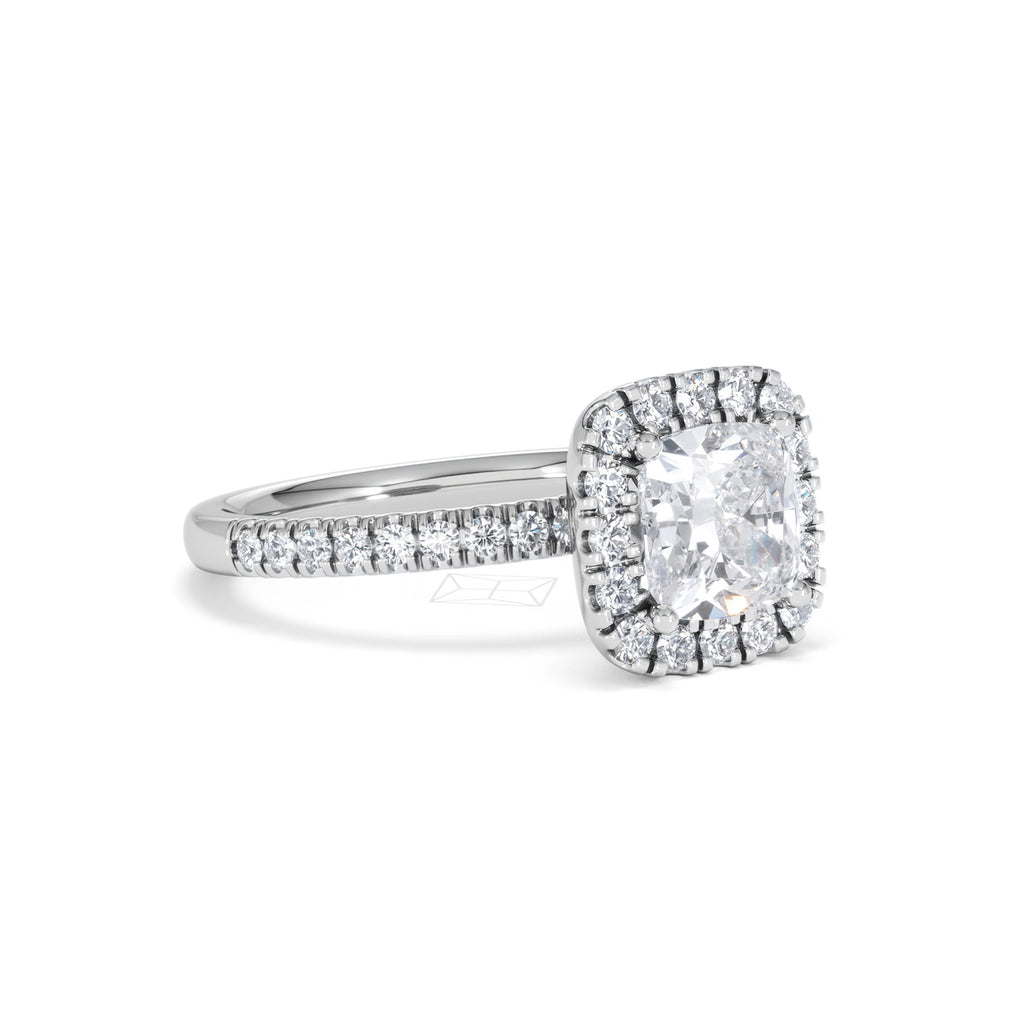 2.05ct Beatrice Lab Diamond Halo Engagement Ring in Platinum F/VS1