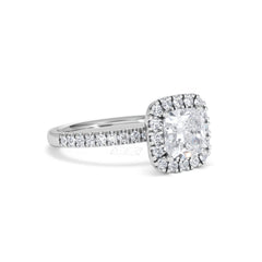 2.05ct Beatrice Lab Diamond Halo Engagement Ring in Platinum F/VS1