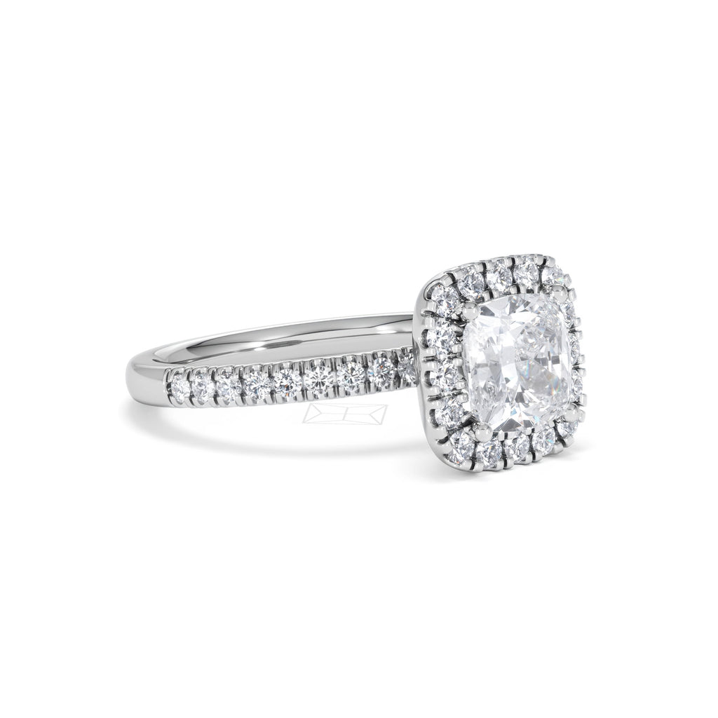 2.05ct Beatrice Lab Diamond Halo Engagement Ring in Platinum F/VS1