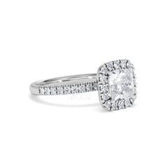 2.05ct Beatrice Lab Diamond Halo Engagement Ring in Platinum F/VS1