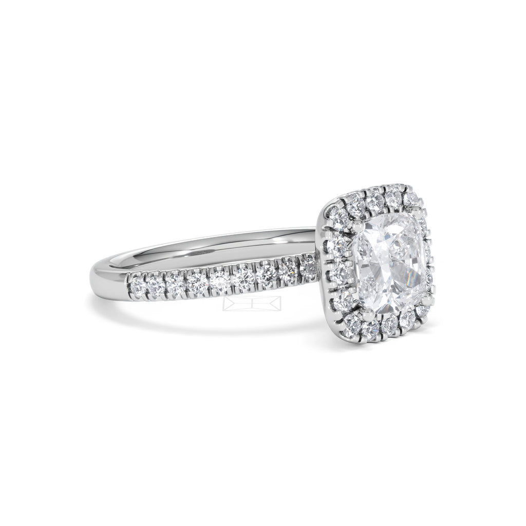 2.05ct Beatrice Lab Diamond Halo Engagement Ring in Platinum F/VS1