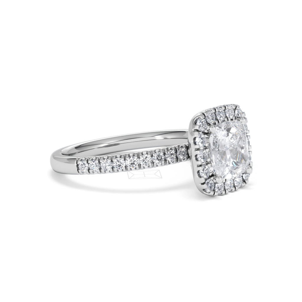 2.05ct Beatrice Lab Diamond Halo Engagement Ring in Platinum F/VS1