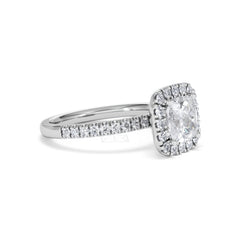 2.05ct Beatrice Lab Diamond Halo Engagement Ring in Platinum F/VS1