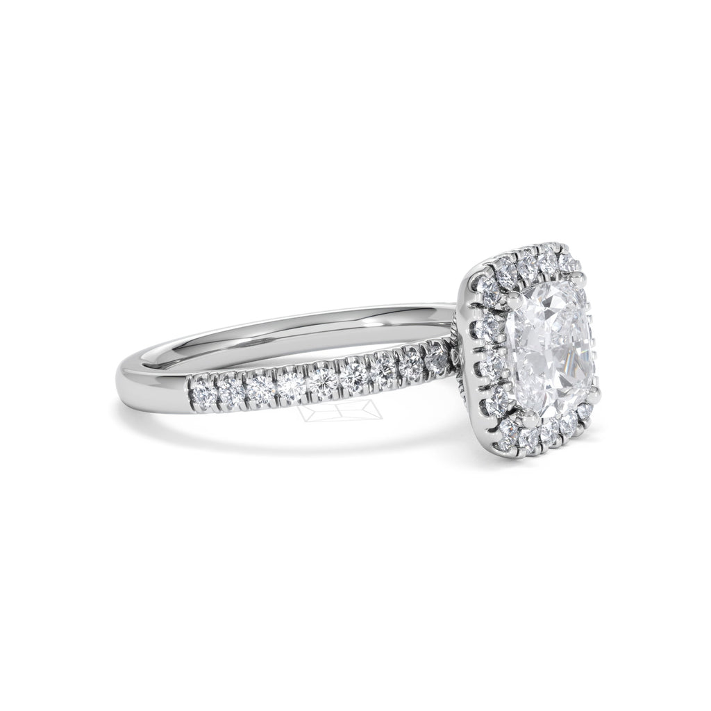 2.05ct Beatrice Lab Diamond Halo Engagement Ring in Platinum F/VS1