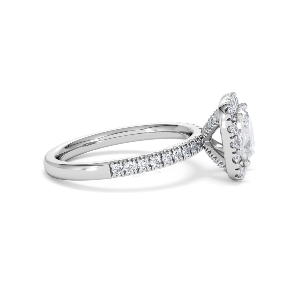 2.05ct Beatrice Lab Diamond Halo Engagement Ring in Platinum F/VS1