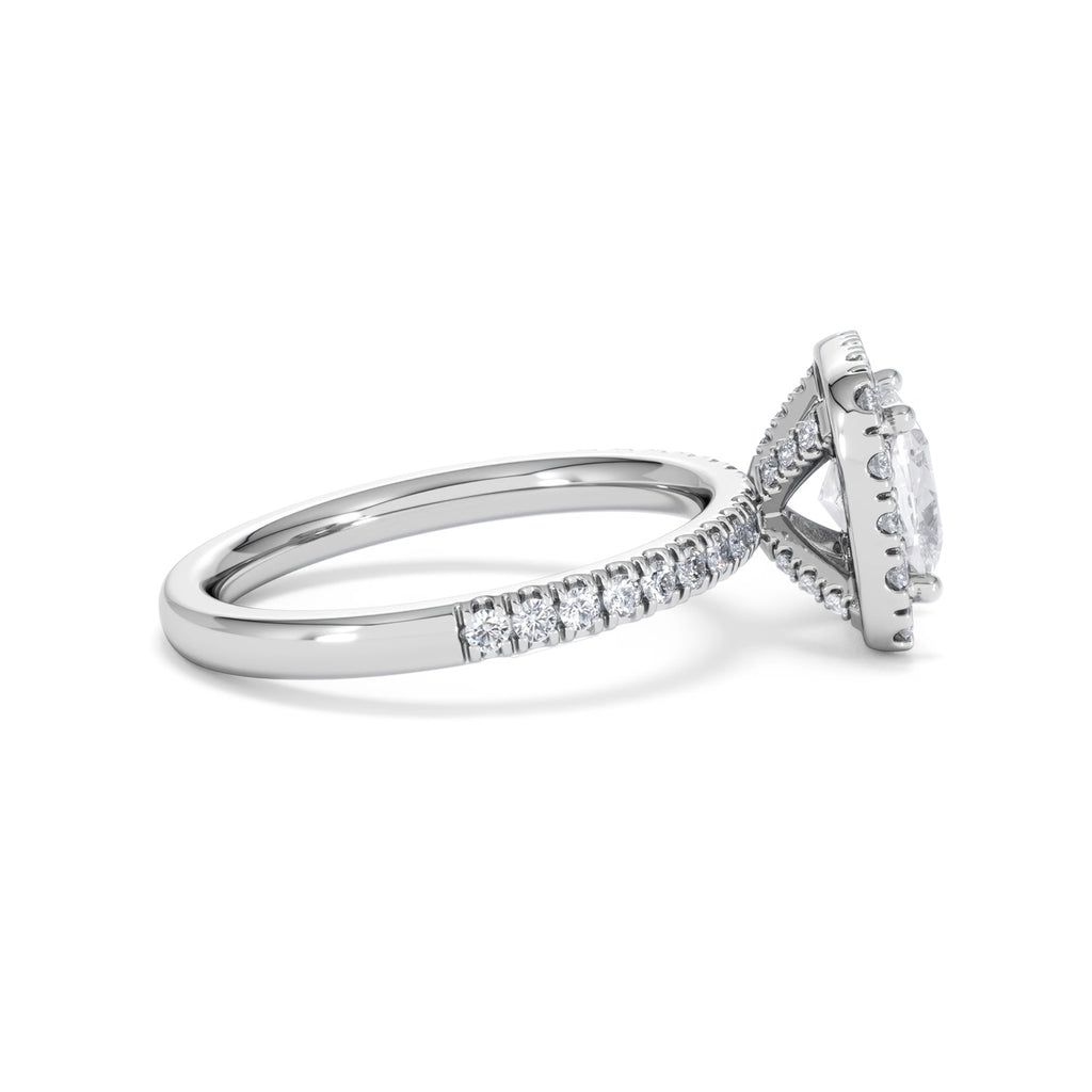 2.05ct Beatrice Lab Diamond Halo Engagement Ring in Platinum F/VS1