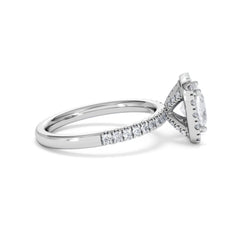 2.05ct Beatrice Lab Diamond Halo Engagement Ring in Platinum F/VS1