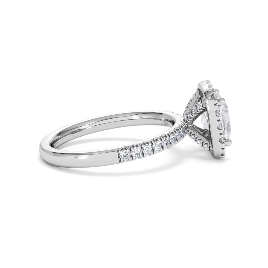 2.05ct Beatrice Lab Diamond Halo Engagement Ring in Platinum F/VS1