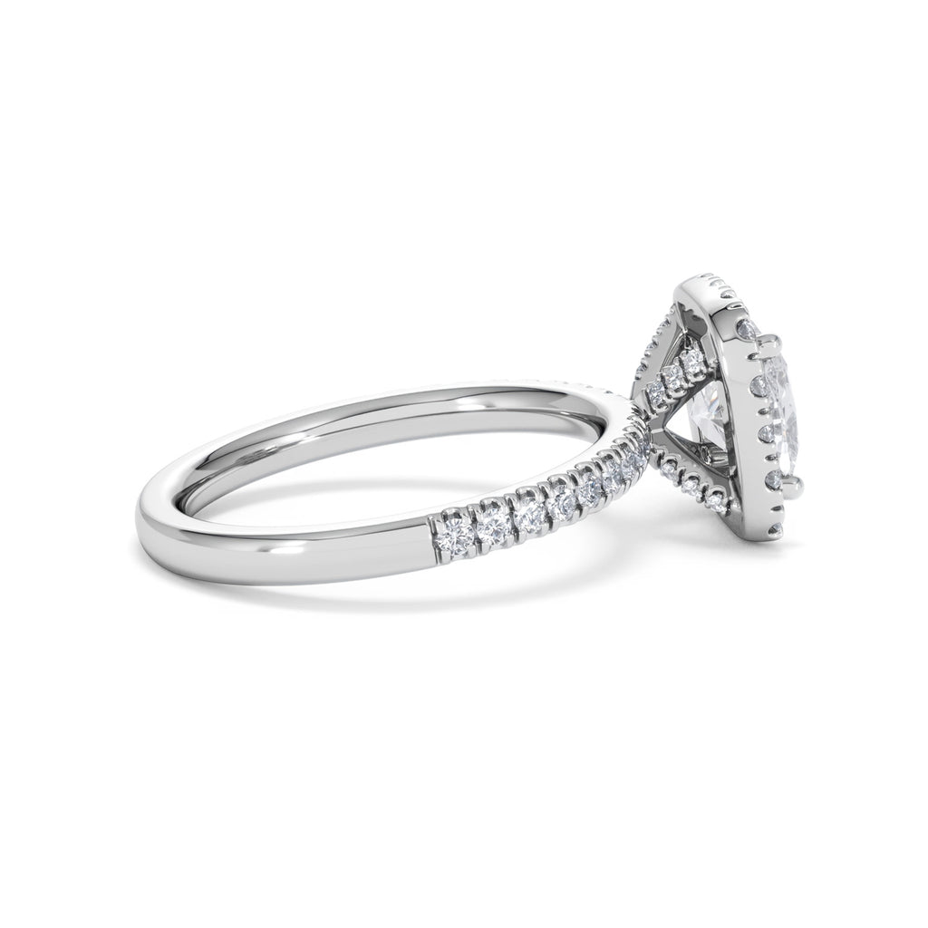 2.05ct Beatrice Lab Diamond Halo Engagement Ring in Platinum F/VS1
