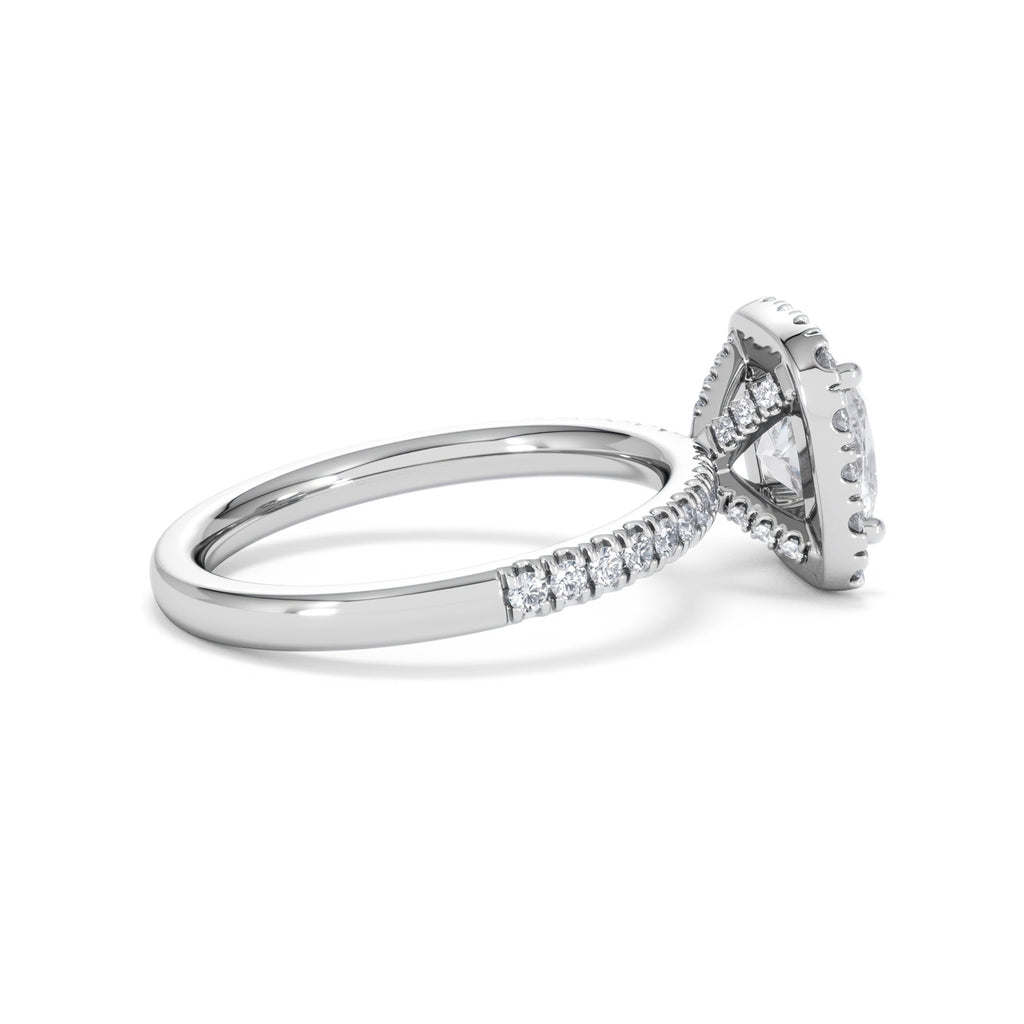 2.05ct Beatrice Lab Diamond Halo Engagement Ring in Platinum F/VS1