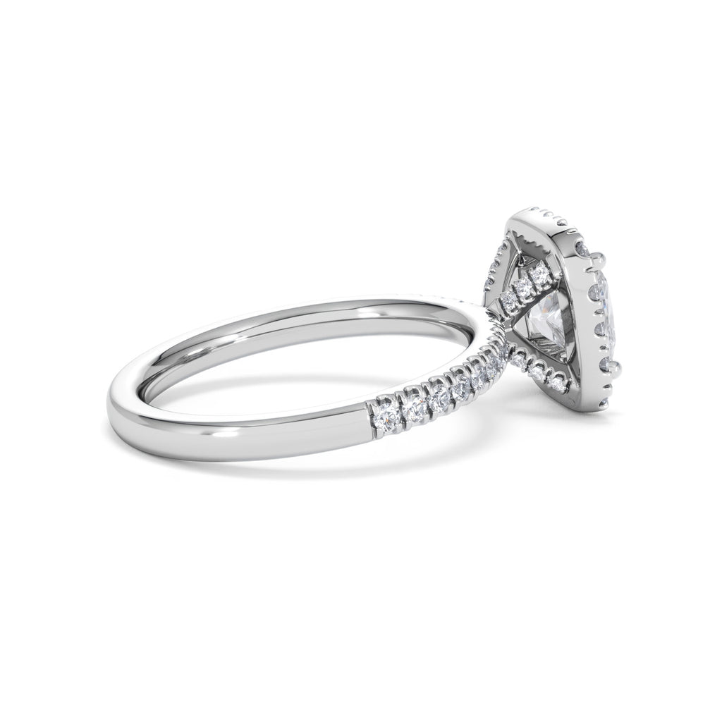 2.05ct Beatrice Lab Diamond Halo Engagement Ring in Platinum F/VS1