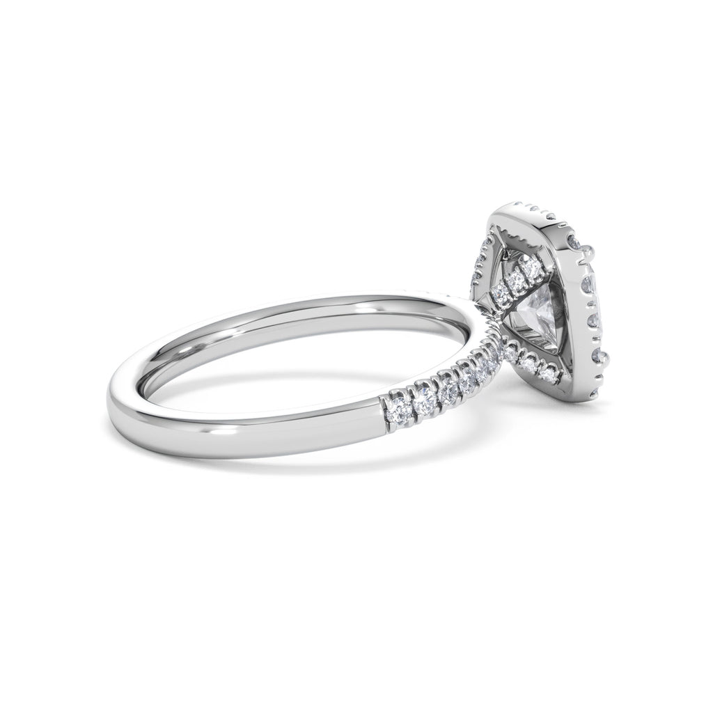 2.05ct Beatrice Lab Diamond Halo Engagement Ring in Platinum F/VS1
