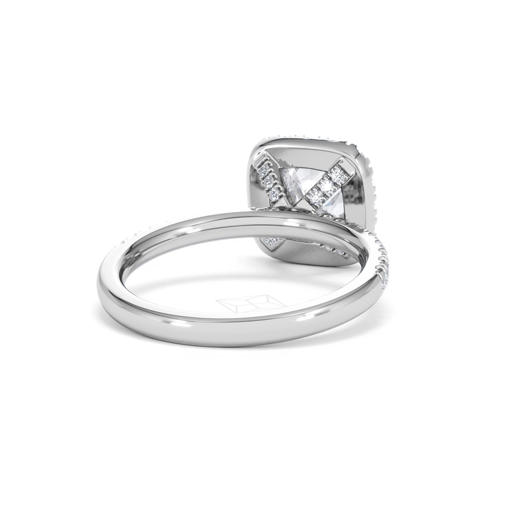 2.05ct Beatrice Lab Diamond Halo Engagement Ring in Platinum F/VS1