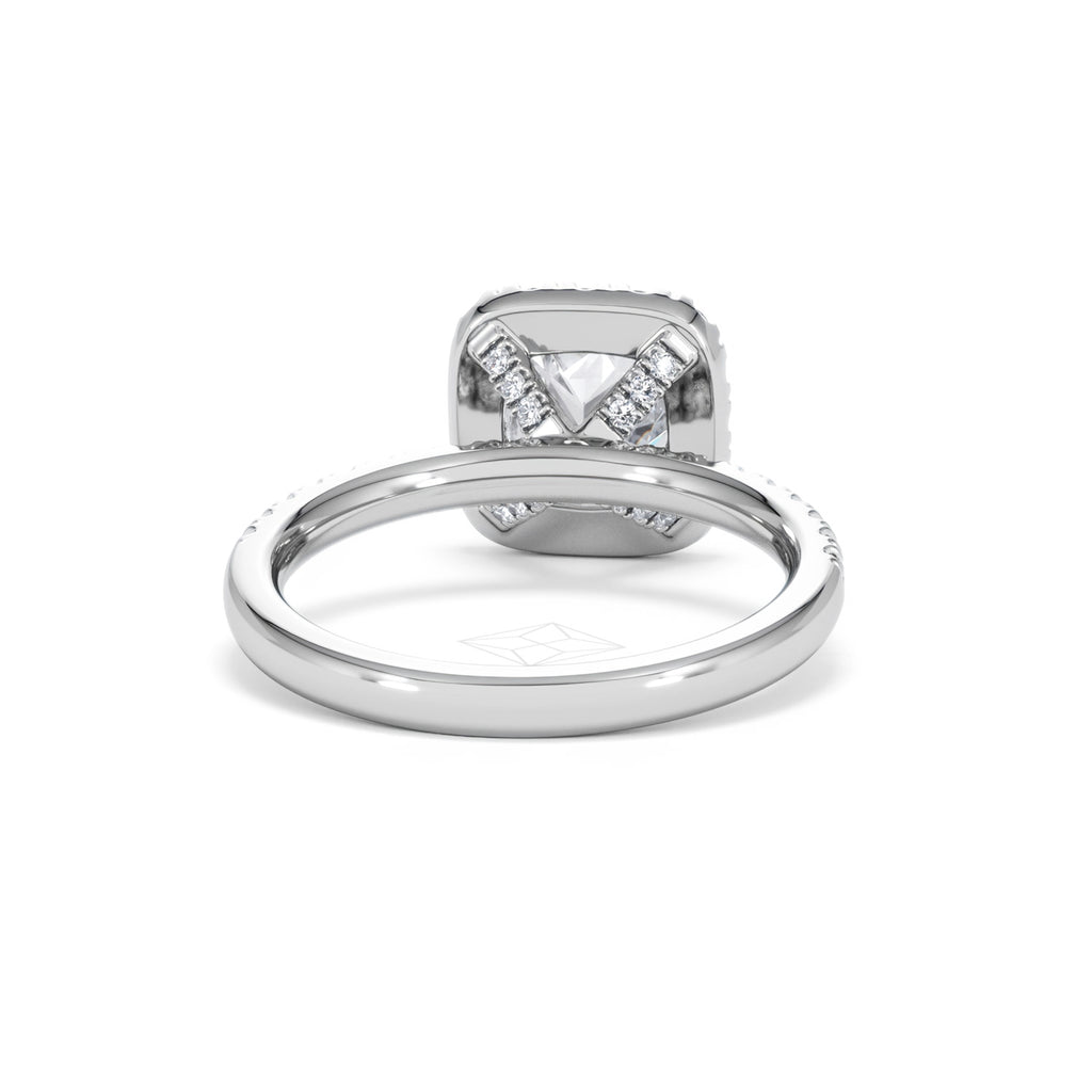 2.05ct Beatrice Lab Diamond Halo Engagement Ring in Platinum F/VS1