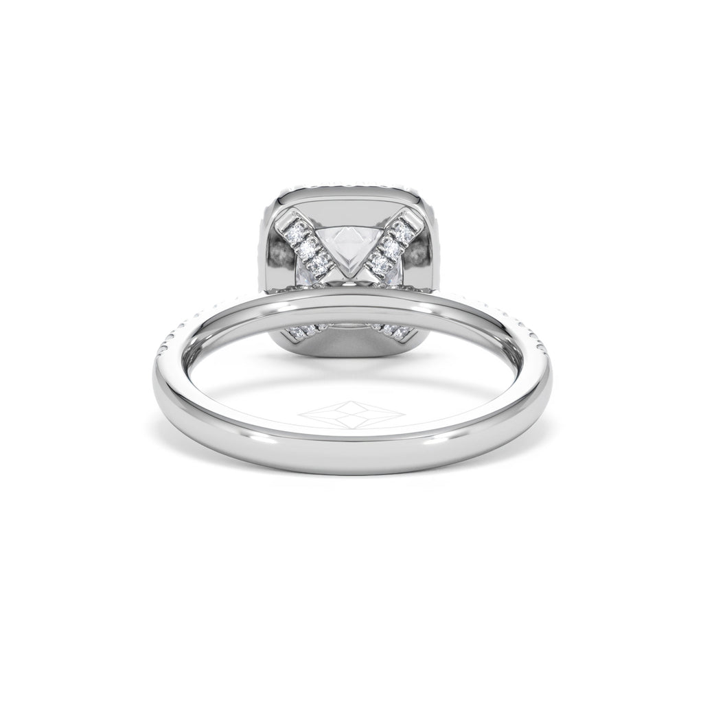 2.05ct Beatrice Lab Diamond Halo Engagement Ring in Platinum F/VS1