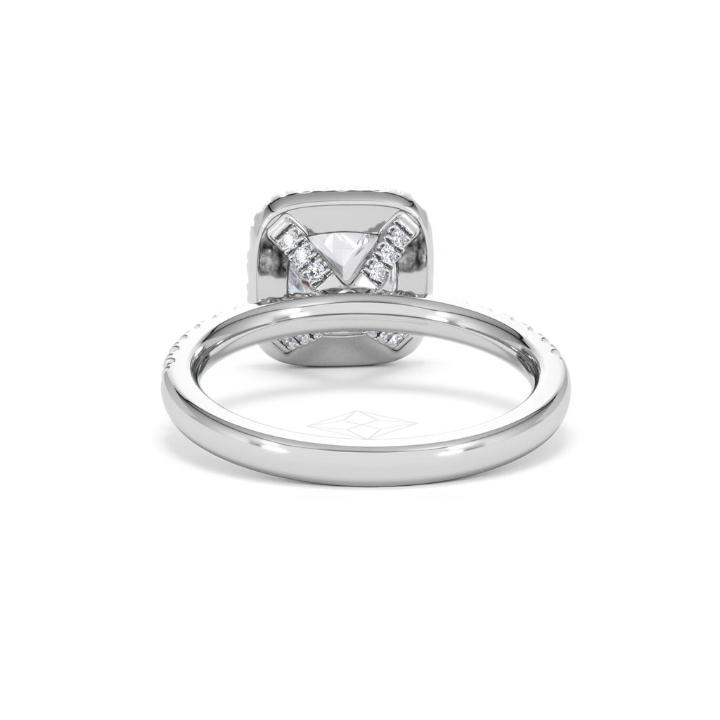2.05ct Beatrice Lab Diamond Halo Engagement Ring in Platinum F/VS1