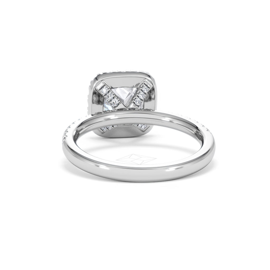 2.05ct Beatrice Lab Diamond Halo Engagement Ring in Platinum F/VS1