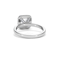 2.05ct Beatrice Lab Diamond Halo Engagement Ring in Platinum F/VS1