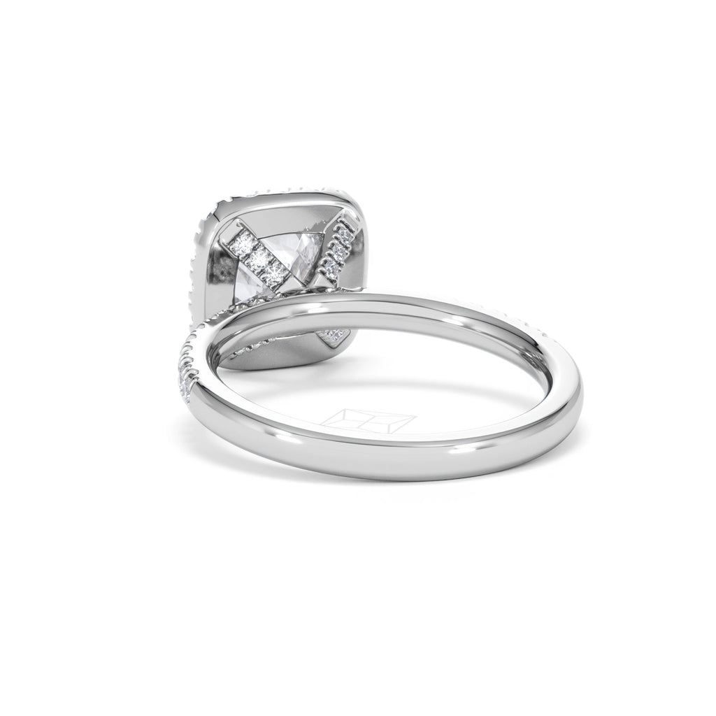 2.05ct Beatrice Lab Diamond Halo Engagement Ring in Platinum F/VS1