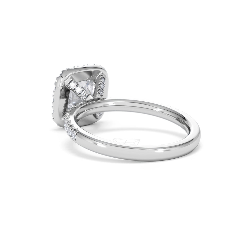 2.05ct Beatrice Lab Diamond Halo Engagement Ring in Platinum F/VS1