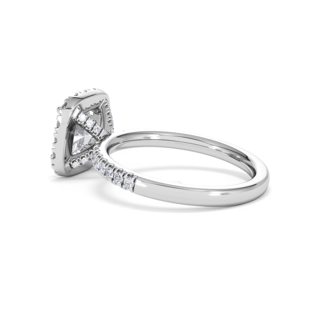 2.05ct Beatrice Lab Diamond Halo Engagement Ring in Platinum F/VS1