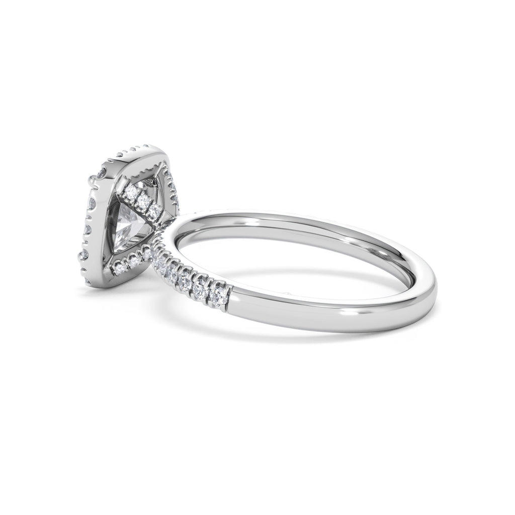 2.05ct Beatrice Lab Diamond Halo Engagement Ring in Platinum F/VS1