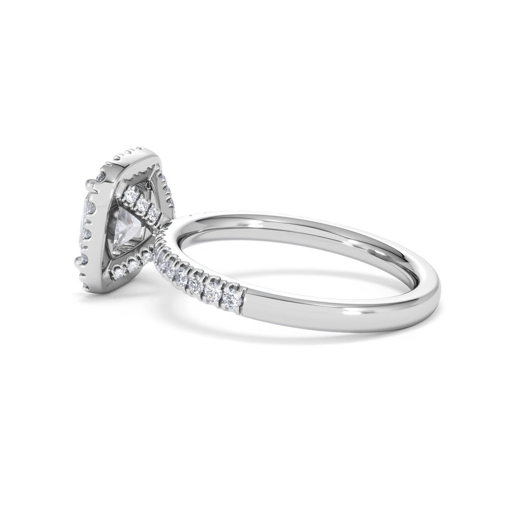 2.05ct Beatrice Lab Diamond Halo Engagement Ring in Platinum F/VS1