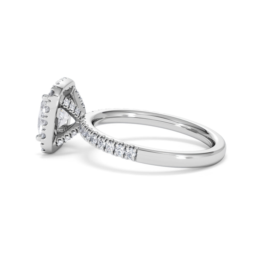 2.05ct Beatrice Lab Diamond Halo Engagement Ring in Platinum F/VS1