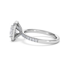 2.05ct Beatrice Lab Diamond Halo Engagement Ring in Platinum F/VS1