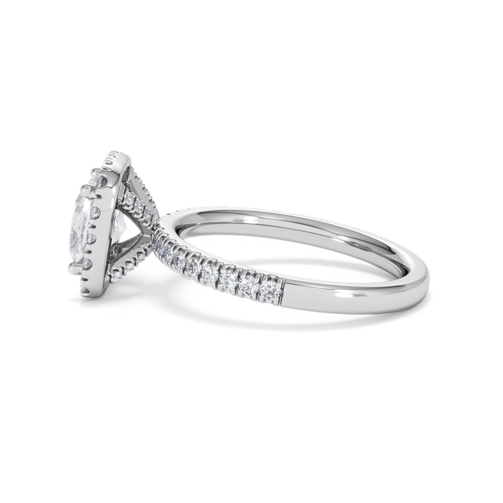 2.05ct Beatrice Lab Diamond Halo Engagement Ring in Platinum F/VS1
