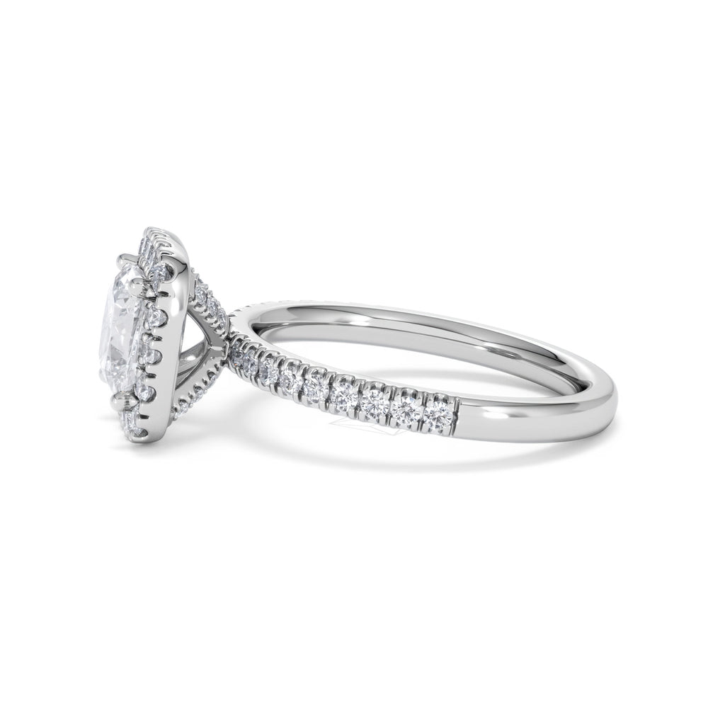 2.05ct Beatrice Lab Diamond Halo Engagement Ring in Platinum F/VS1