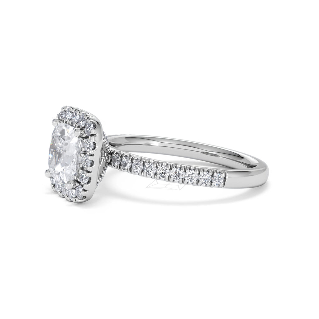 2.05ct Beatrice Lab Diamond Halo Engagement Ring in Platinum F/VS1
