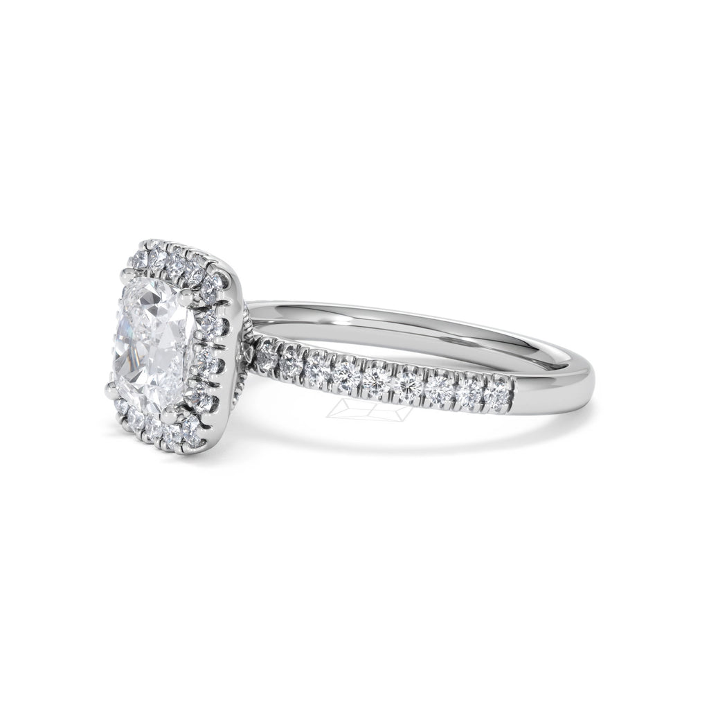 2.05ct Beatrice Lab Diamond Halo Engagement Ring in Platinum F/VS1