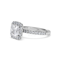 2.05ct Beatrice Lab Diamond Halo Engagement Ring in Platinum F/VS1