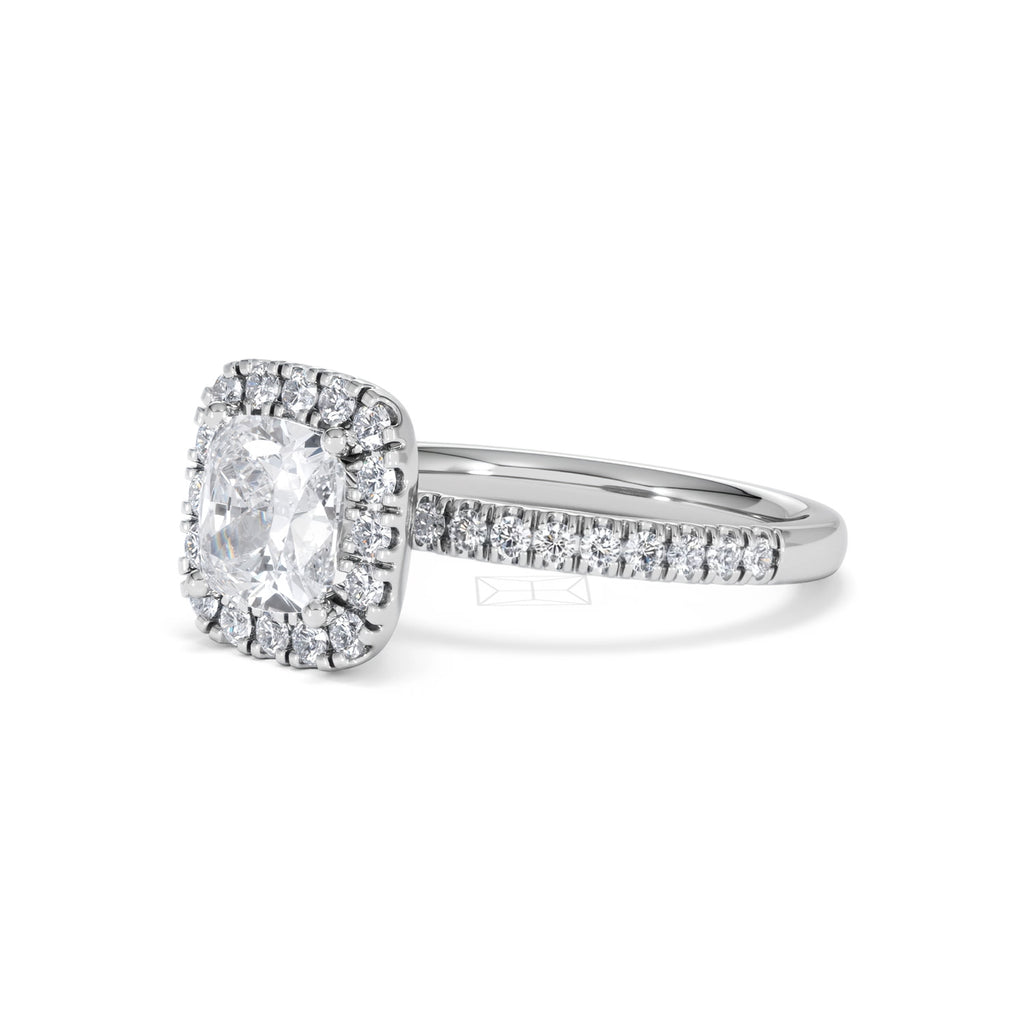 2.05ct Beatrice Lab Diamond Halo Engagement Ring in Platinum F/VS1